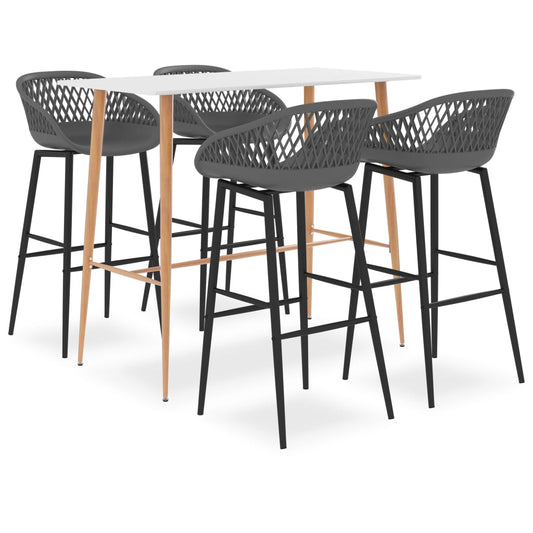 5-delige Barset wit en grijs is nu te koop bij PeponiXL, paradijselijk wonen!