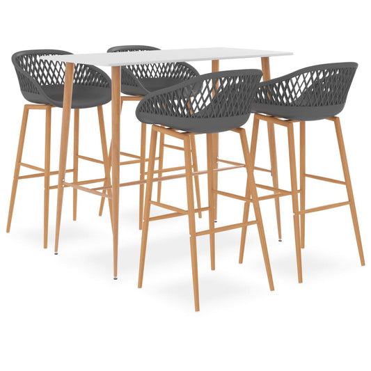 5-delige Barset wit en grijs is nu te koop bij PeponiXL, paradijselijk wonen!