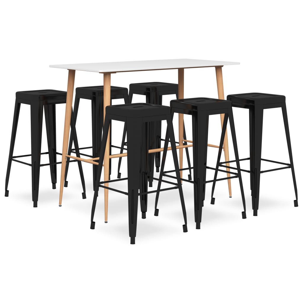 7-delige Barset wit en zwart is nu te koop bij PeponiXL, paradijselijk wonen!