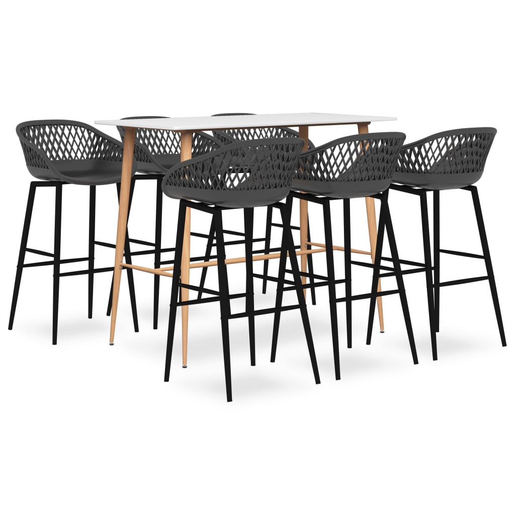 7-delige Barset wit en grijs is nu te koop bij PeponiXL, paradijselijk wonen!