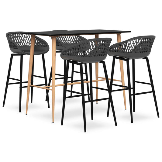 5-delige Barset zwart en grijs is nu te koop bij PeponiXL, paradijselijk wonen!