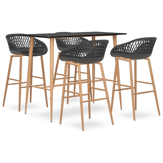 5-delige Barset zwart en grijs is nu te koop bij PeponiXL, paradijselijk wonen!