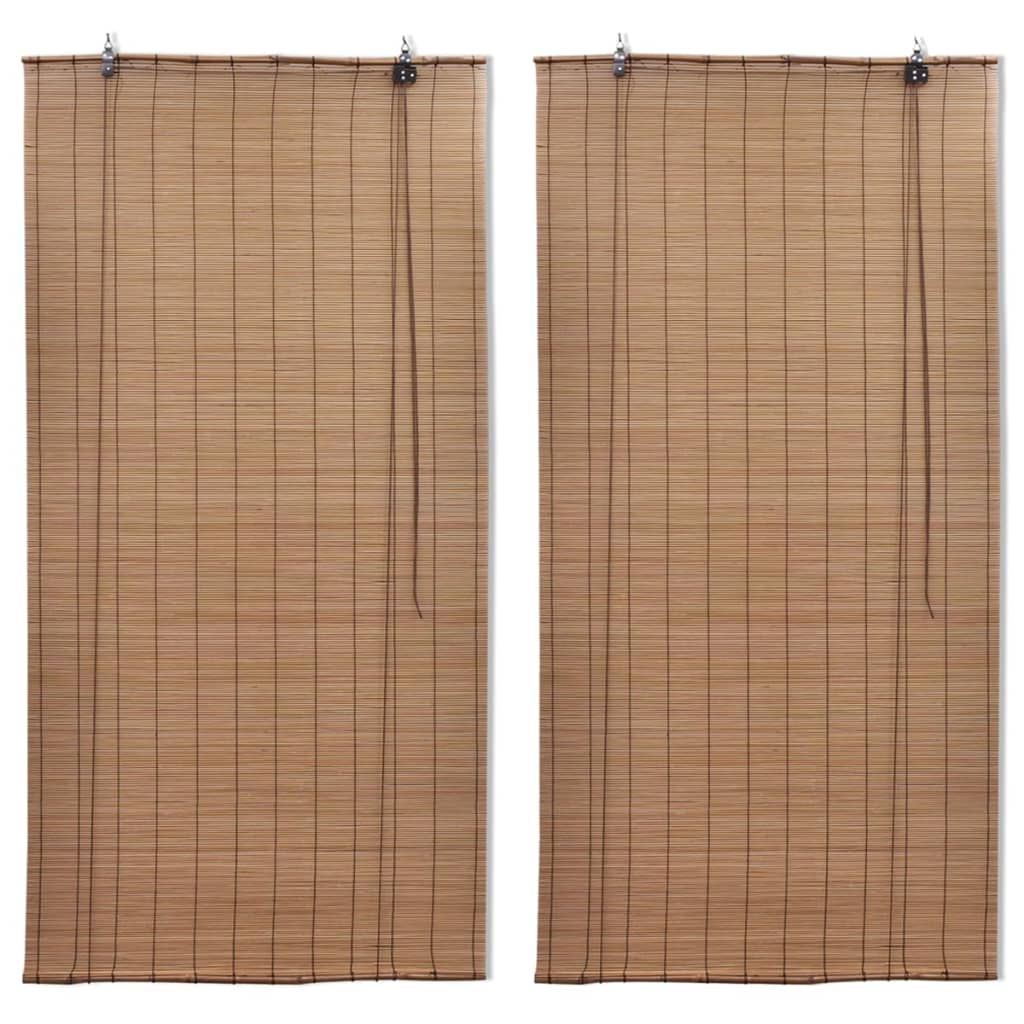 Rolgordijnen 2 st 150x220 cm bamboe bruin is nu te koop bij PeponiXL, paradijselijk wonen!
