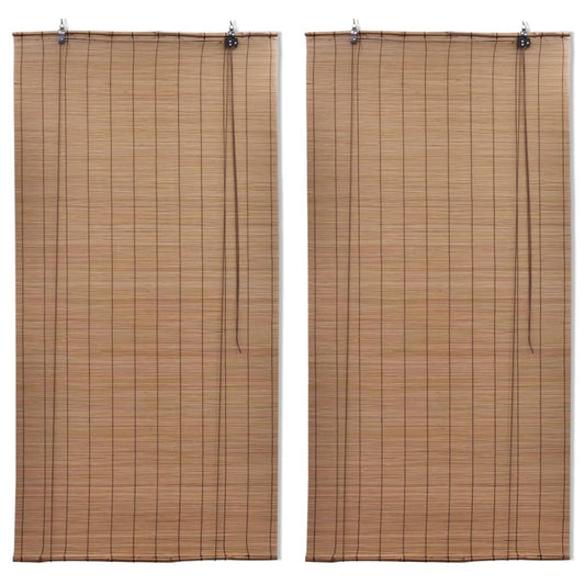 Rolgordijnen 2 st 150x220 cm bamboe bruin is nu te koop bij PeponiXL, paradijselijk wonen!