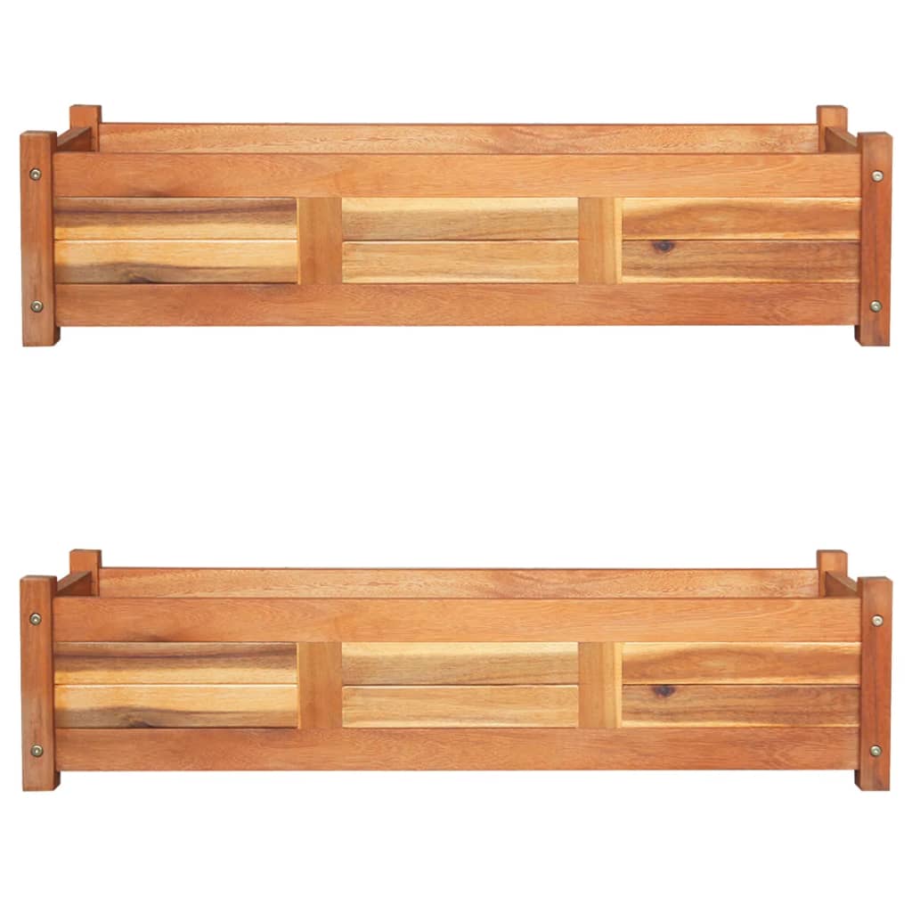 Plantenbakken verhoogd 2 st 100x30x25 cm acaciahout is nu te koop bij PeponiXL, paradijselijk wonen!