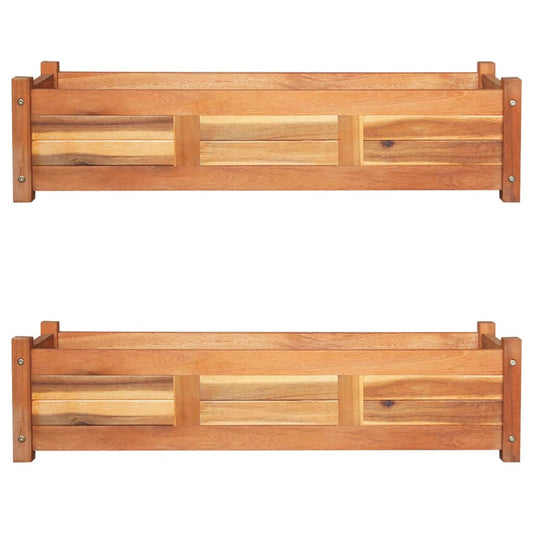 Plantenbakken verhoogd 2 st 100x30x25 cm acaciahout is nu te koop bij PeponiXL, paradijselijk wonen!