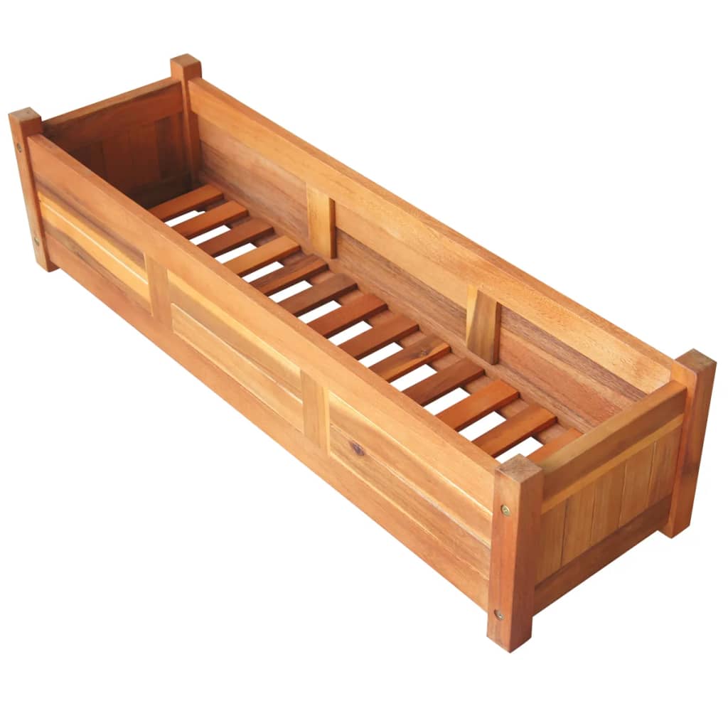 Plantenbakken verhoogd 2 st 100x30x25 cm acaciahout is nu te koop bij PeponiXL, paradijselijk wonen!