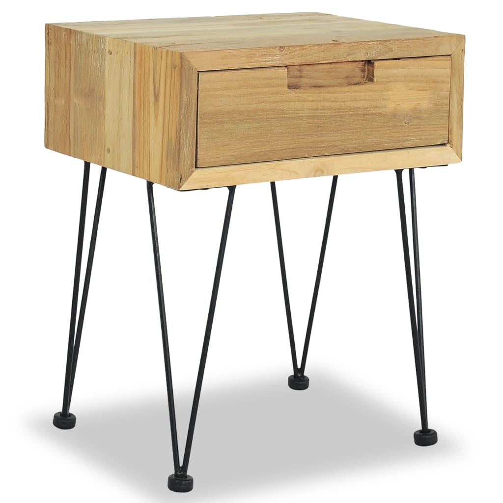 Nachtkastjes 2 st 40x30x50 cm massief teakhout is nu te koop bij PeponiXL, paradijselijk wonen!