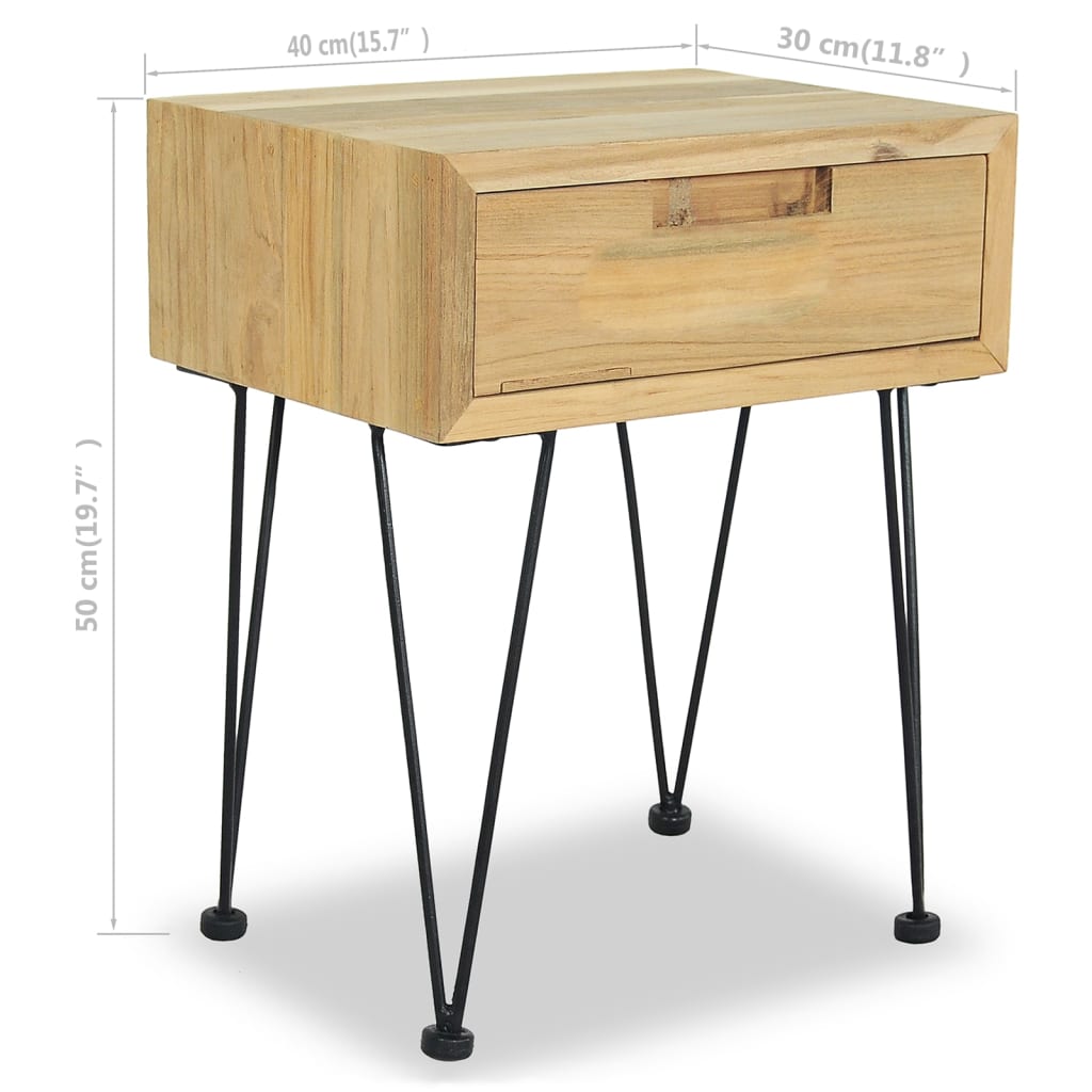 Nachtkastjes 2 st 40x30x50 cm massief teakhout is nu te koop bij PeponiXL, paradijselijk wonen!