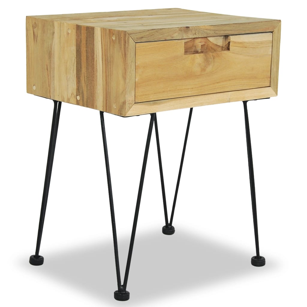 Nachtkastjes 2 st 40x30x50 cm massief teakhout is nu te koop bij PeponiXL, paradijselijk wonen!