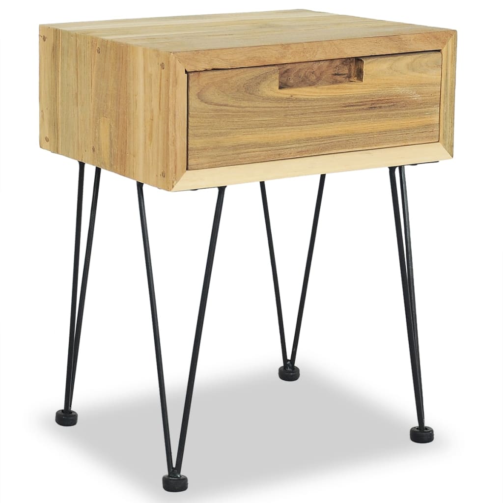 Nachtkastjes 2 st 40x30x50 cm massief teakhout is nu te koop bij PeponiXL, paradijselijk wonen!
