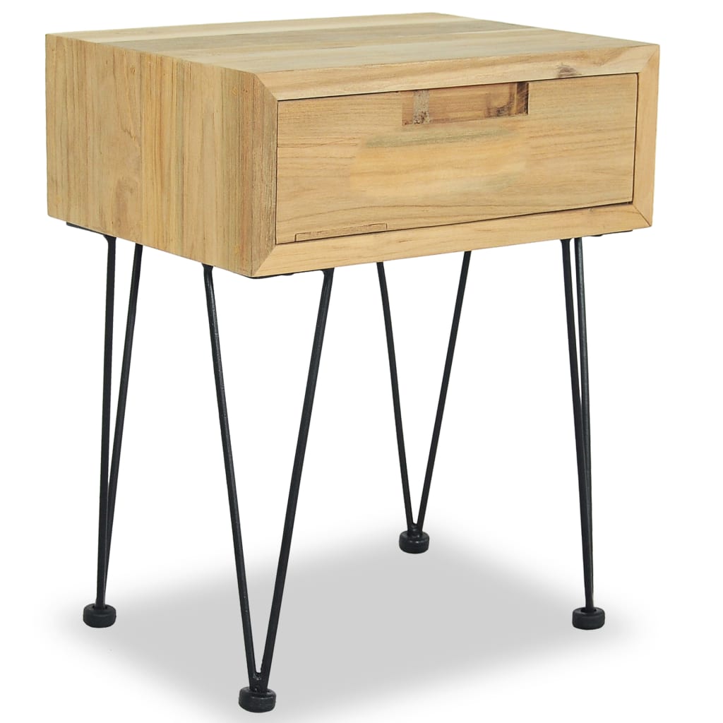 Nachtkastjes 2 st 40x30x50 cm massief teakhout is nu te koop bij PeponiXL, paradijselijk wonen!