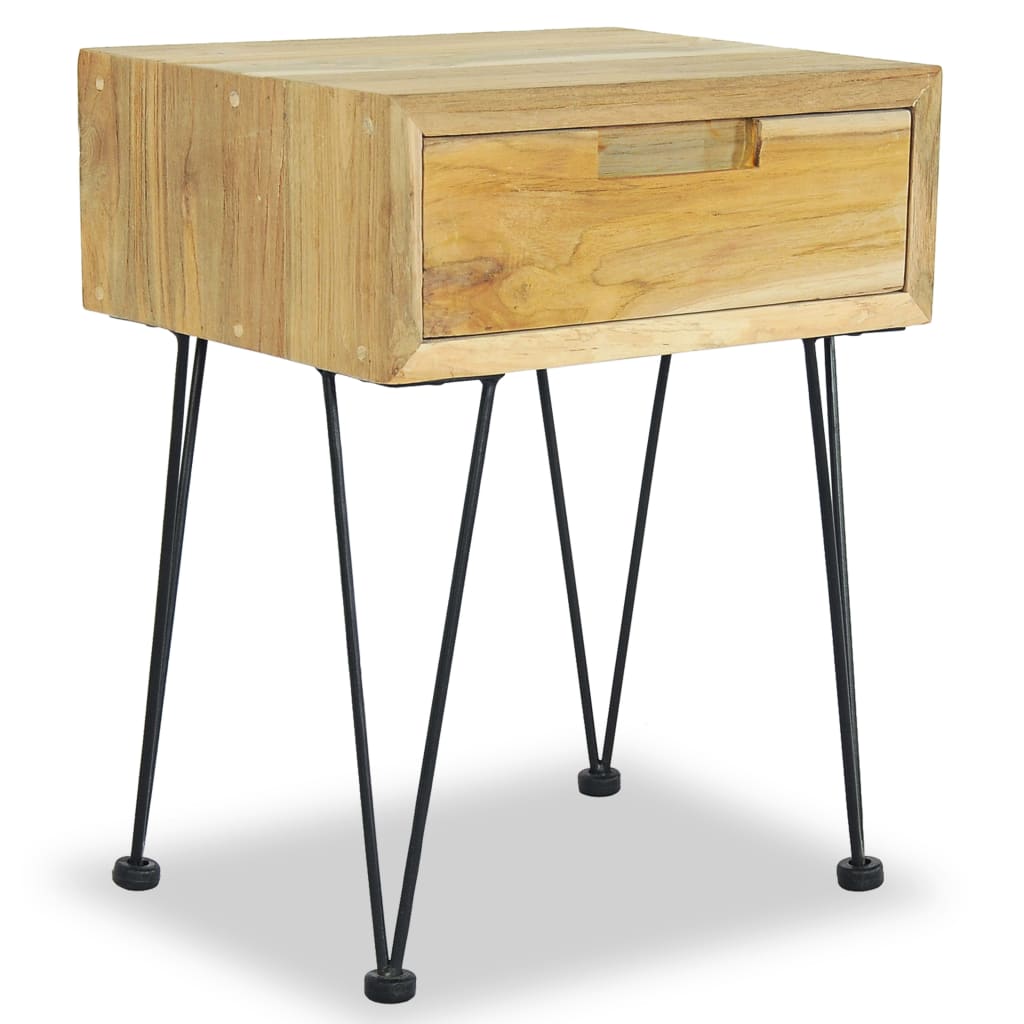 Nachtkastjes 2 st 40x30x50 cm massief teakhout is nu te koop bij PeponiXL, paradijselijk wonen!
