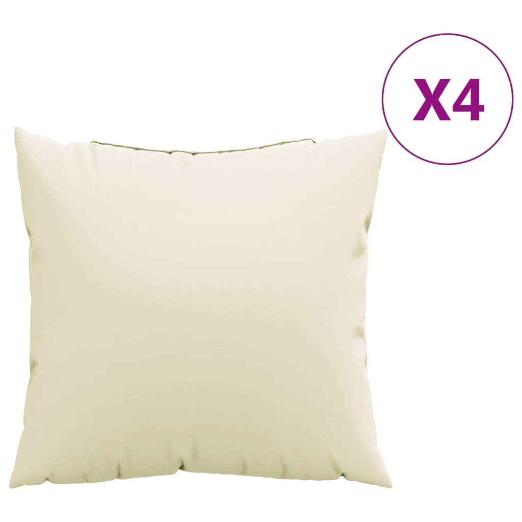 Sierkussens 4 st 50x50 cm stof crèmekleurig is nu te koop bij PeponiXL, paradijselijk wonen!