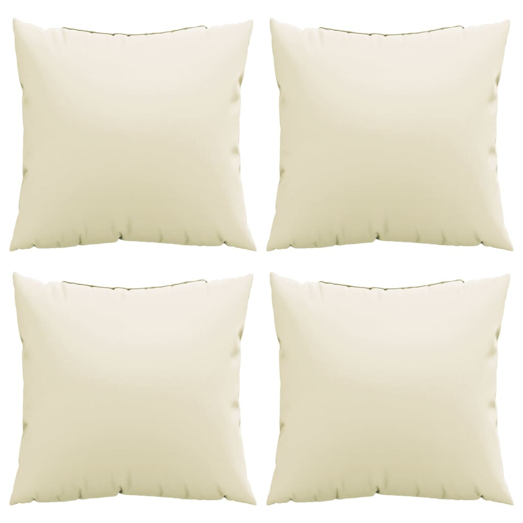 Sierkussens 4 st 50x50 cm stof crèmekleurig is nu te koop bij PeponiXL, paradijselijk wonen!