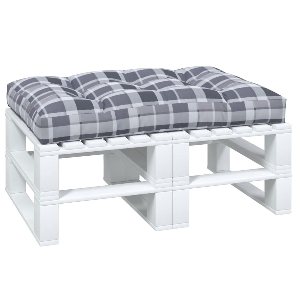 Palletkussen 120x80x12 cm stof ruitpatroon grijs is nu te koop bij PeponiXL, paradijselijk wonen!