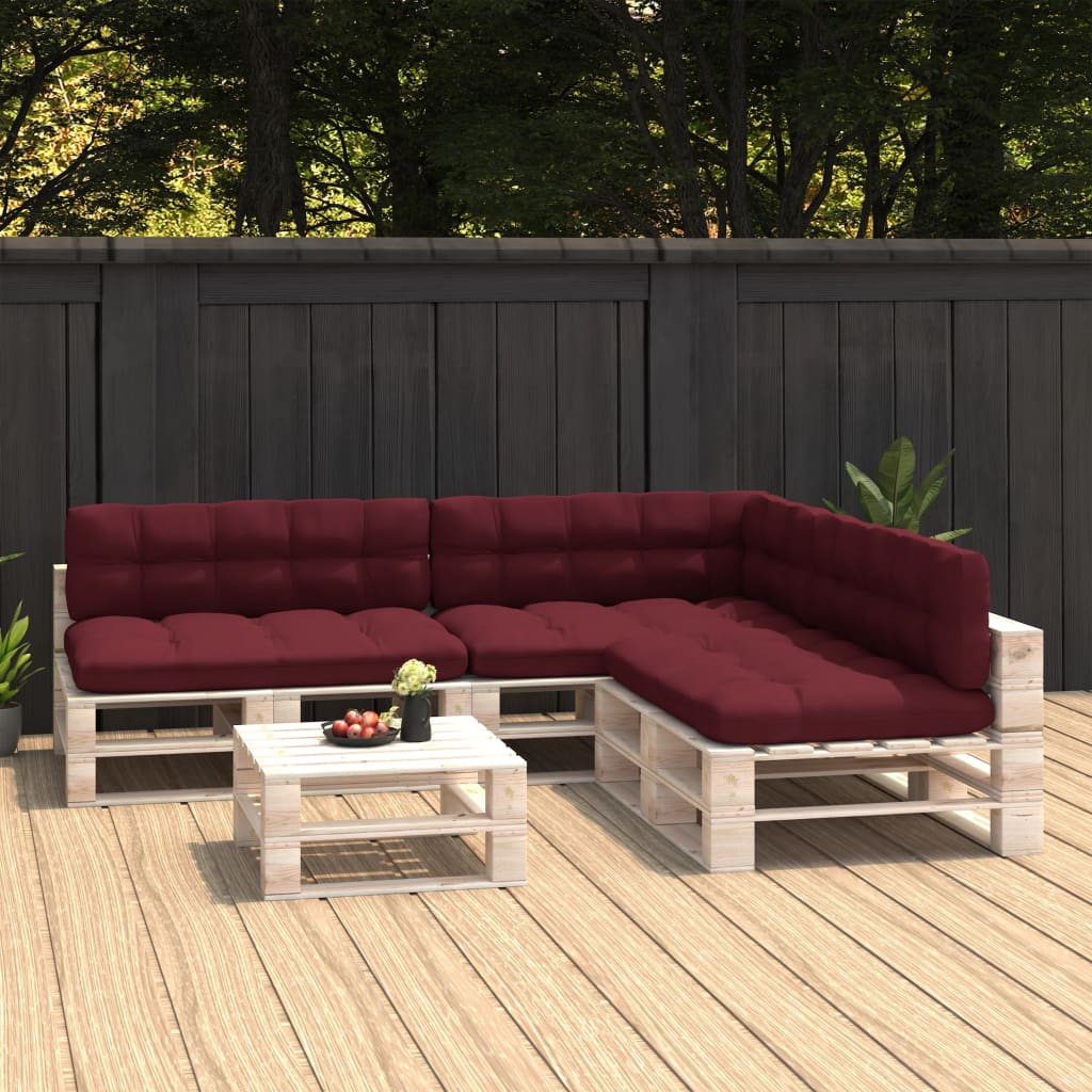 Bankkussens pallet 7 st wijnrood