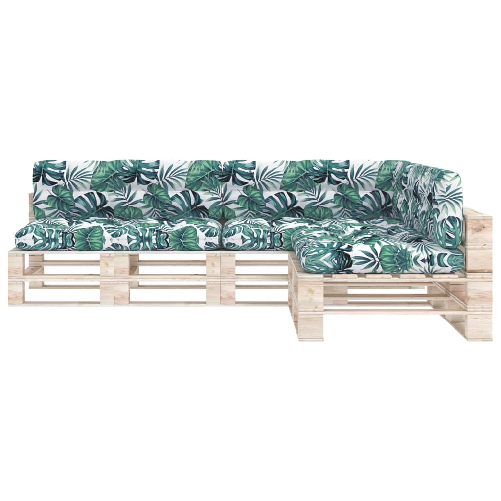 Bankkussens pallet 7 st bladpatroon