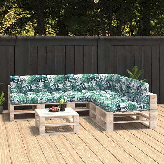 Bankkussens pallet 7 st bladpatroon is nu te koop bij PeponiXL, paradijselijk wonen!