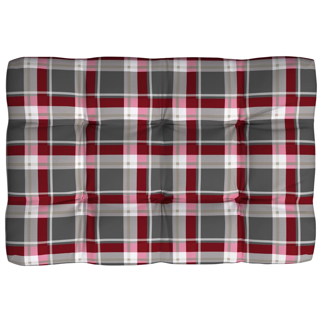 Bankkussens pallet 7 st ruitpatroon rood