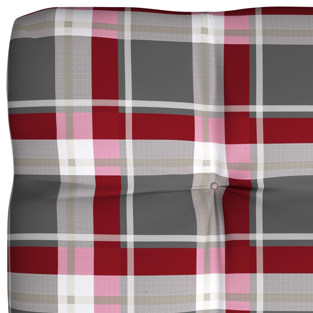 Bankkussens pallet 7 st ruitpatroon rood