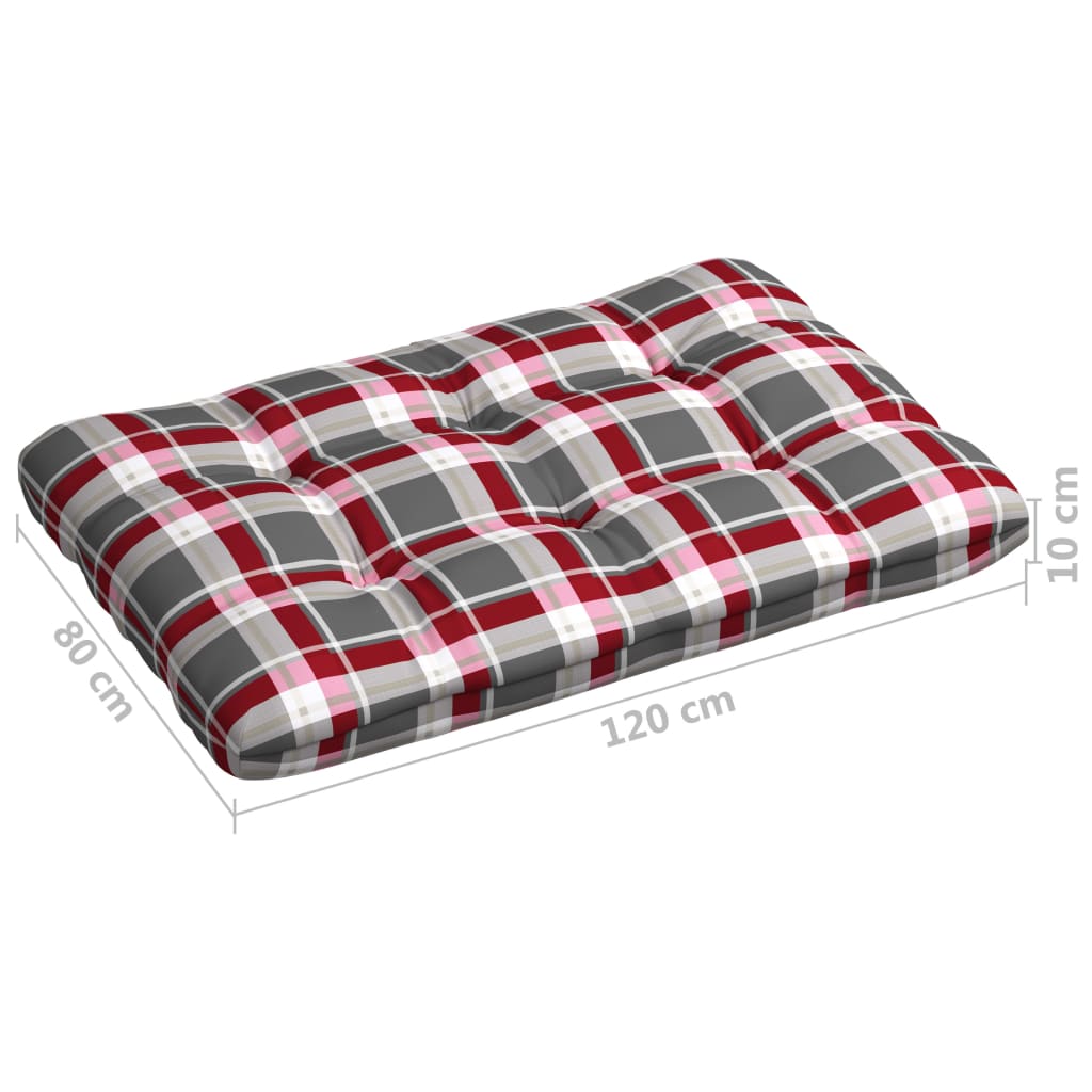 Bankkussens pallet 7 st ruitpatroon rood