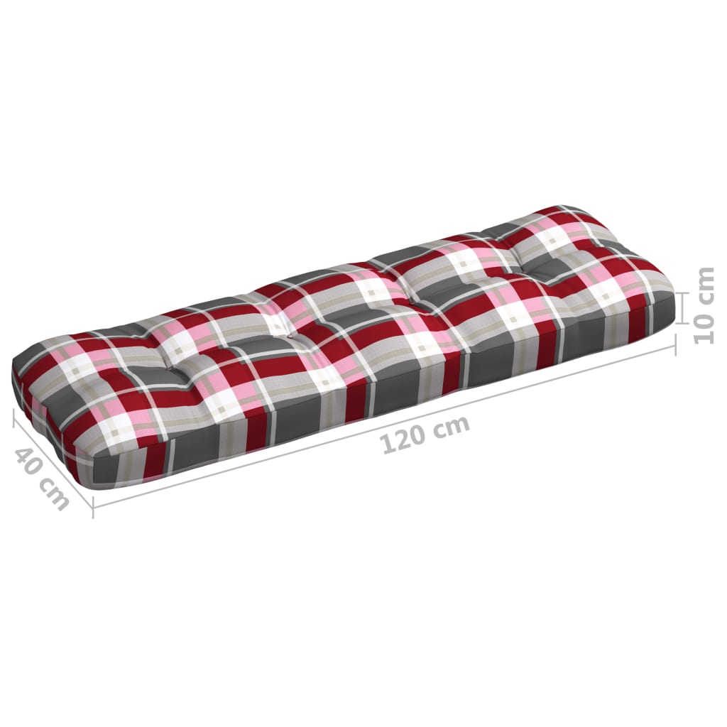 Bankkussens pallet 7 st ruitpatroon rood