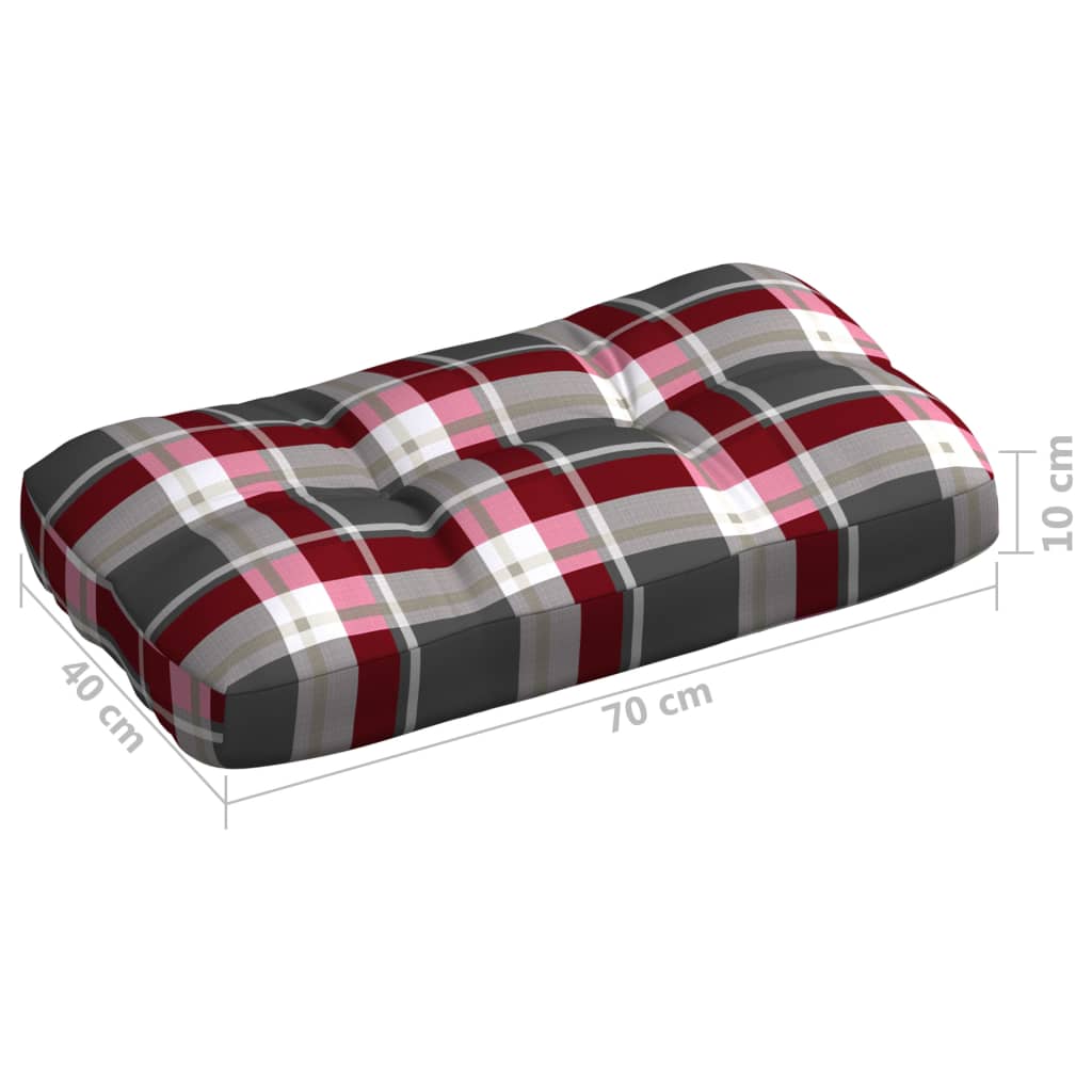 Bankkussens pallet 7 st ruitpatroon rood