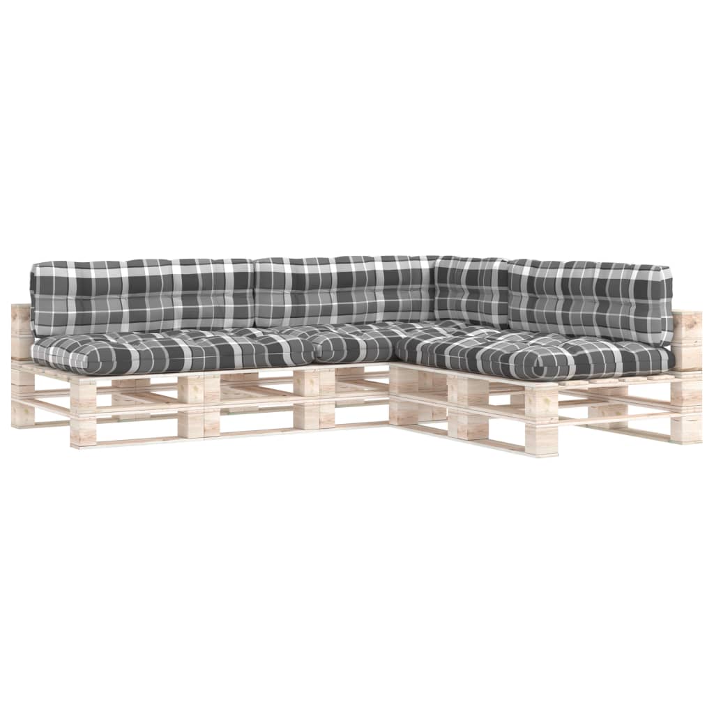Bankkussens pallet 7 st ruitpatroon grijs is nu te koop bij PeponiXL, paradijselijk wonen!