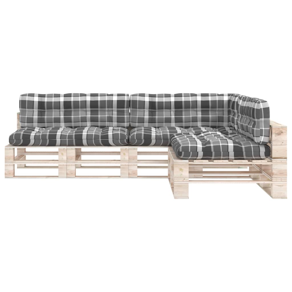Bankkussens pallet 7 st ruitpatroon grijs is nu te koop bij PeponiXL, paradijselijk wonen!