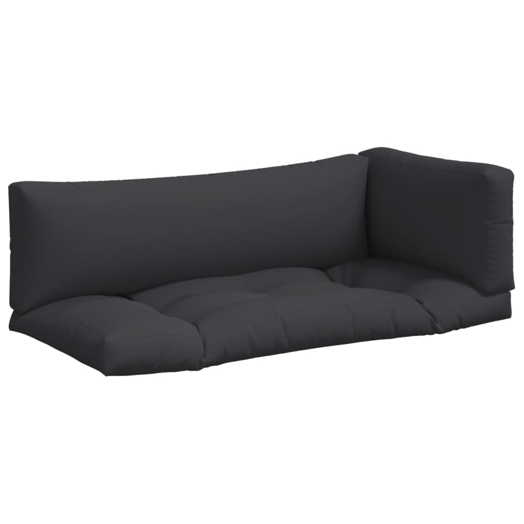 Palletkussens 3 st stof zwart