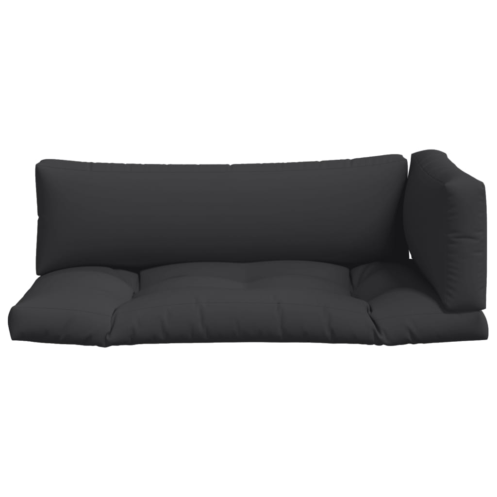 Palletkussens 3 st stof zwart