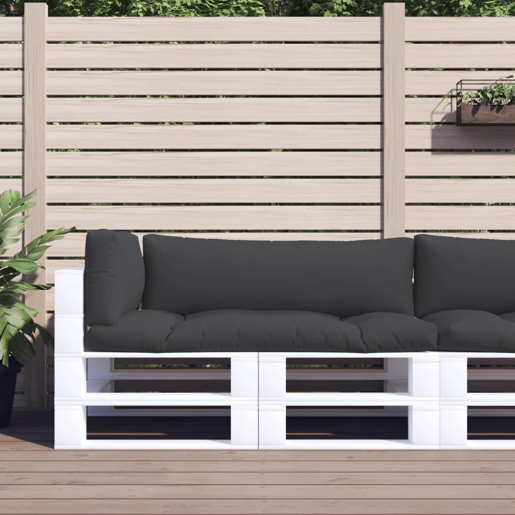 Palletkussens 3 st stof zwart