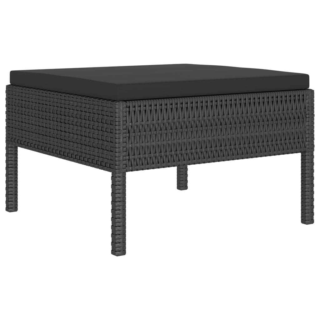 6-delige Loungeset met kussens poly rattan zwart is nu te koop bij PeponiXL, paradijselijk wonen!