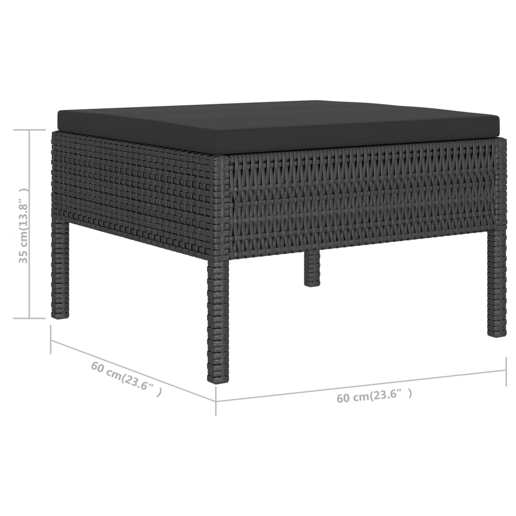 6-delige Loungeset met kussens poly rattan zwart is nu te koop bij PeponiXL, paradijselijk wonen!