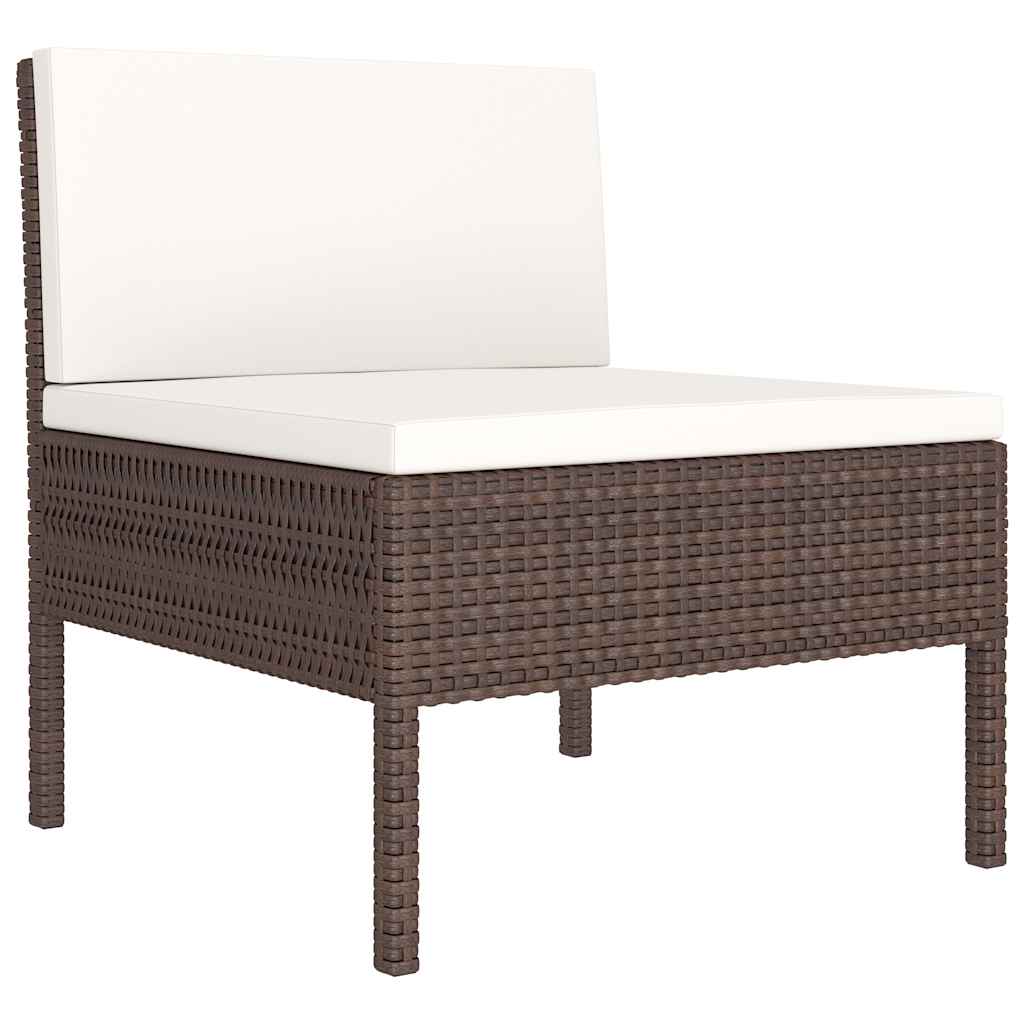 10-delige Loungeset met kussens poly rattan bruin is nu te koop bij PeponiXL, paradijselijk wonen!