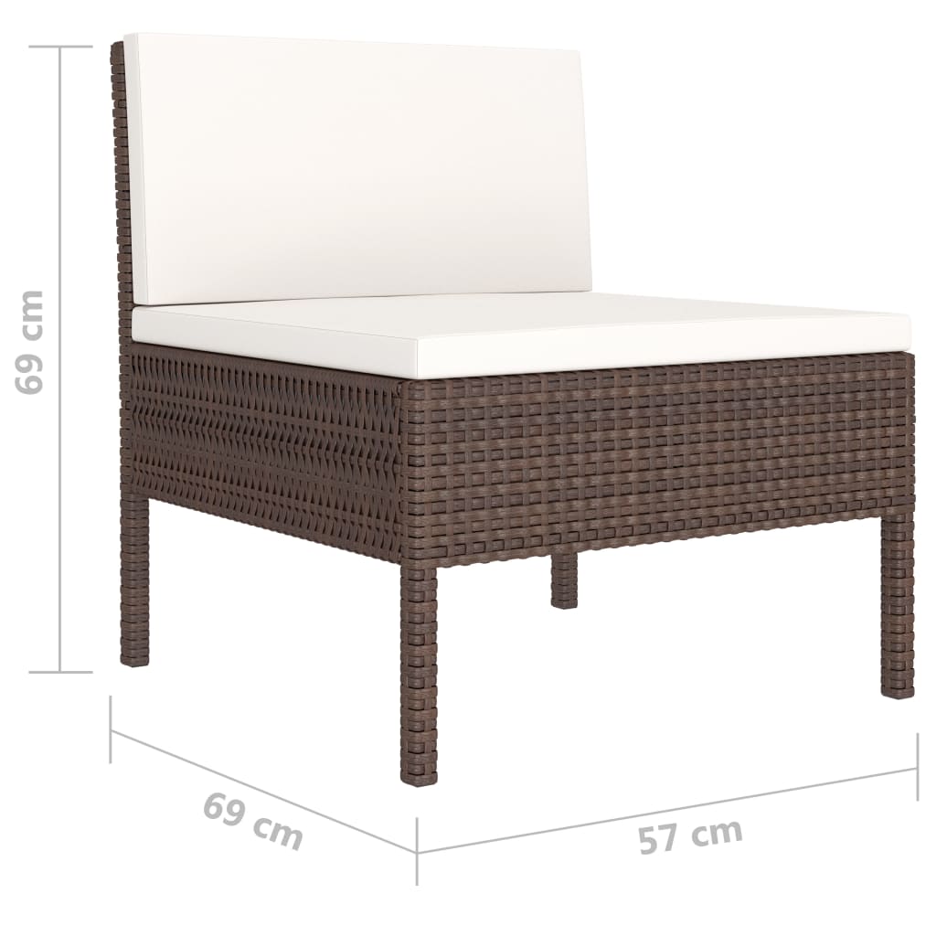 10-delige Loungeset met kussens poly rattan bruin is nu te koop bij PeponiXL, paradijselijk wonen!