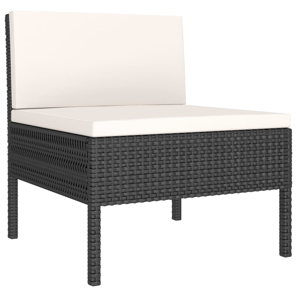 10-delige Loungeset met kussens poly rattan zwart is nu te koop bij PeponiXL, paradijselijk wonen!