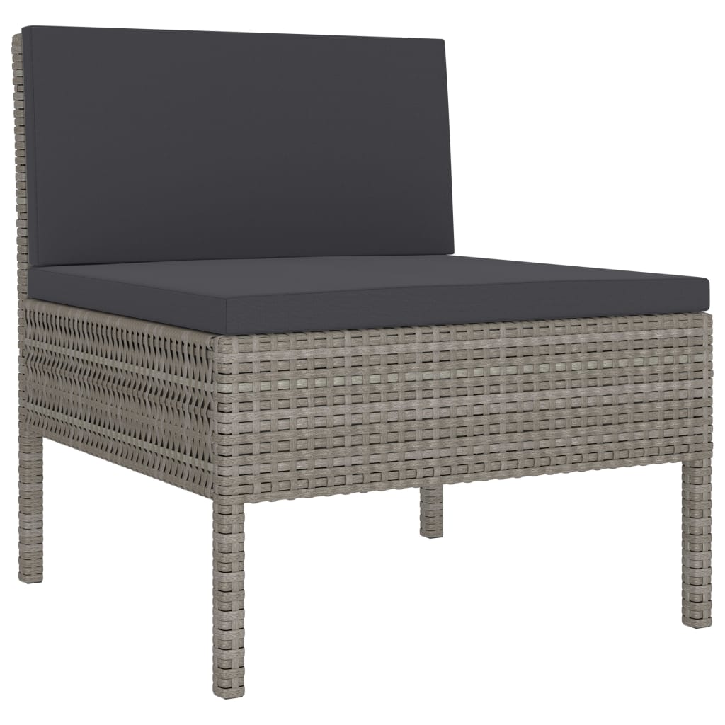 10-delige Loungeset met kussens poly rattan grijs is nu te koop bij PeponiXL, paradijselijk wonen!