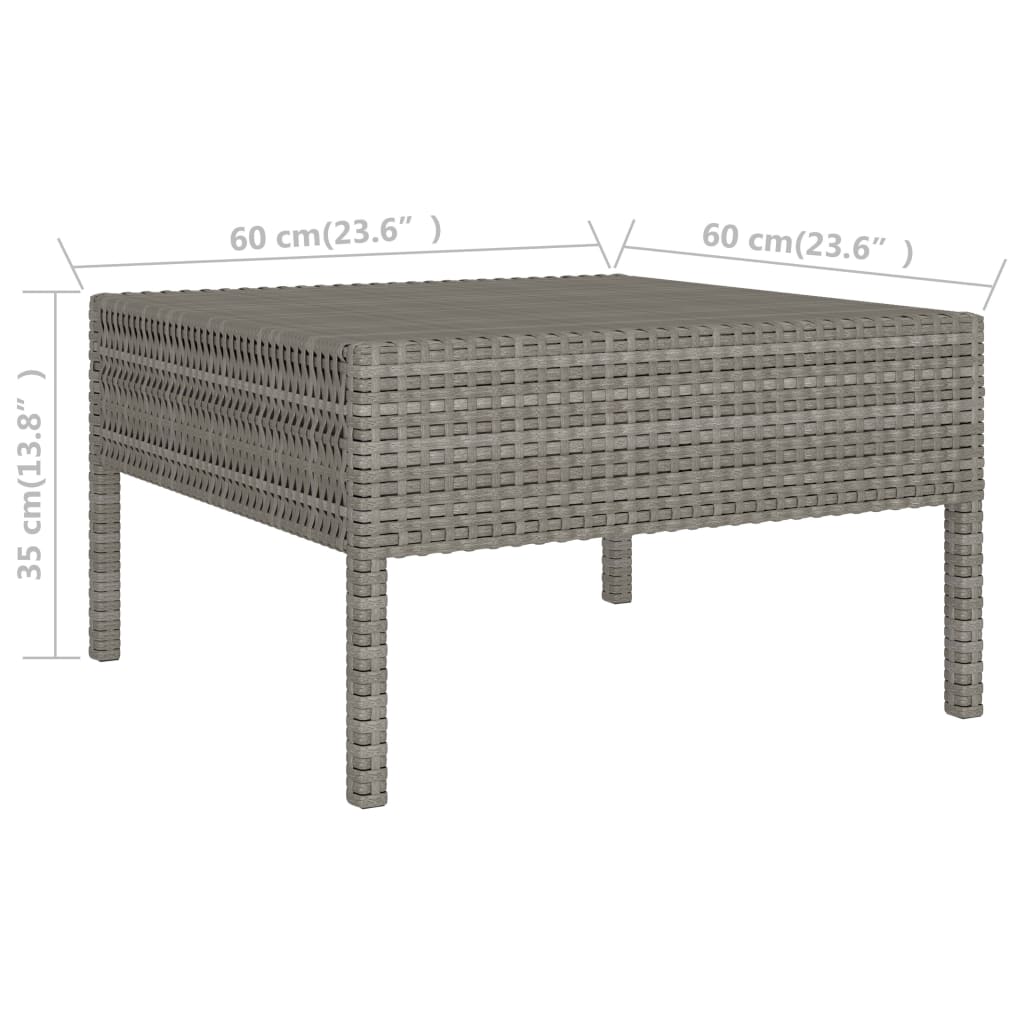 10-delige Loungeset met kussens poly rattan grijs is nu te koop bij PeponiXL, paradijselijk wonen!