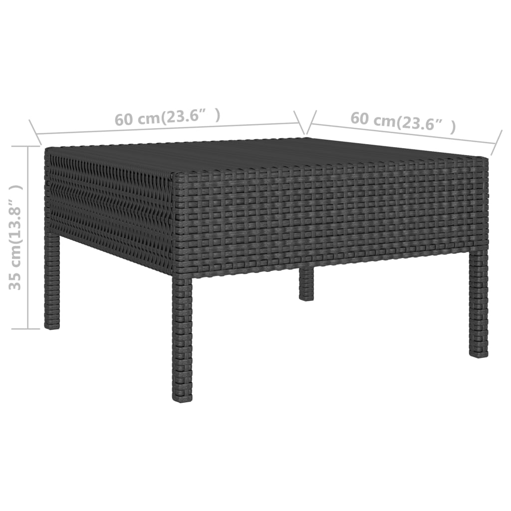 6-delige Loungeset met kussens poly rattan zwart is nu te koop bij PeponiXL, paradijselijk wonen!