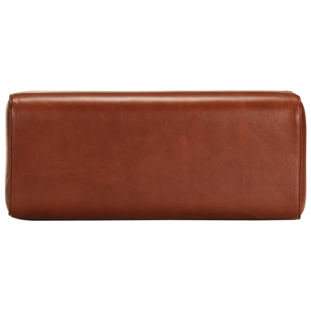 Bankje turnbok 58 cm echt leer en massief mangohout bruin is nu te koop bij PeponiXL, paradijselijk wonen!