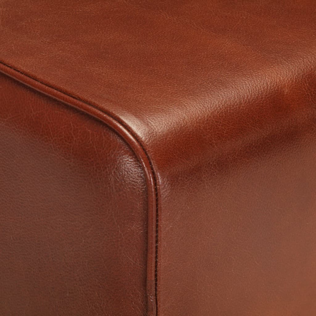 Bankje turnbok 58 cm echt leer en massief mangohout bruin is nu te koop bij PeponiXL, paradijselijk wonen!