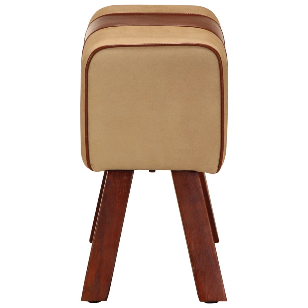 Bankje turnbok 58 cm echt leer en massief mangohout bruin is nu te koop bij PeponiXL, paradijselijk wonen!