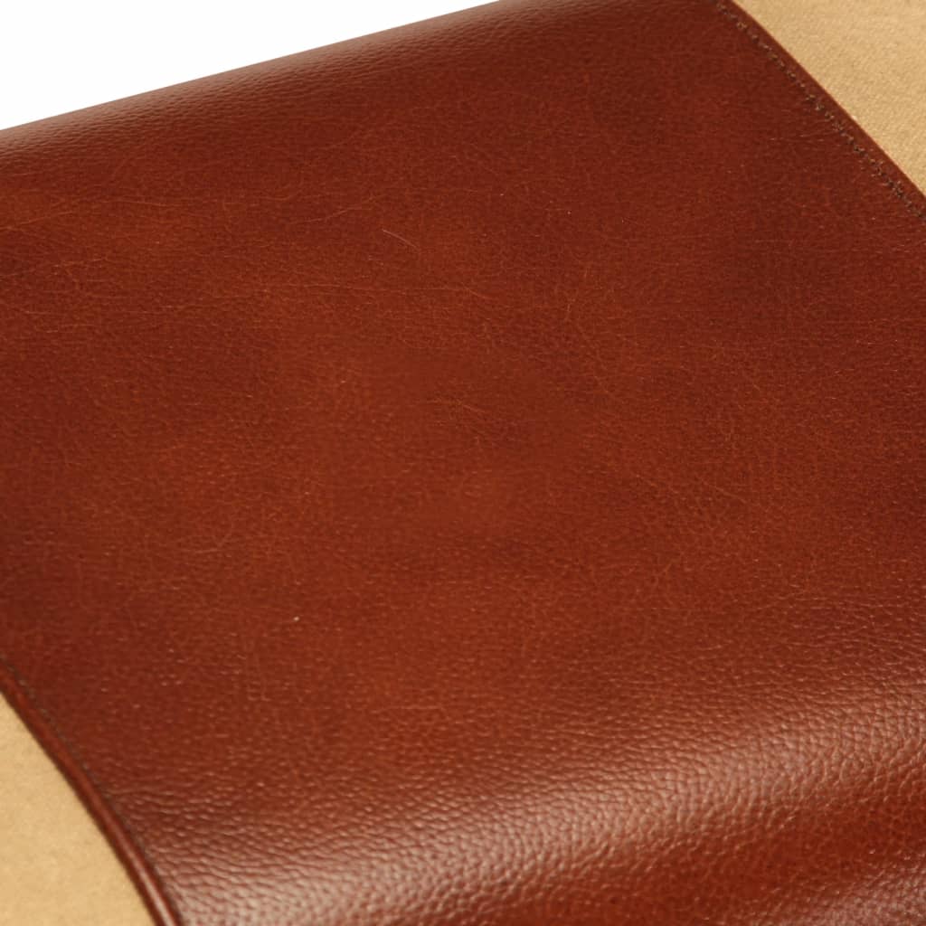 Bankje turnbok 58 cm echt leer en massief mangohout bruin is nu te koop bij PeponiXL, paradijselijk wonen!