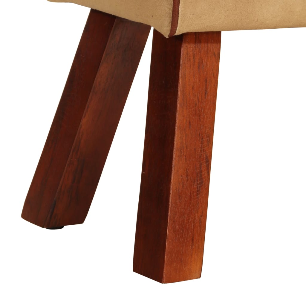 Bankje turnbok 58 cm echt leer en massief mangohout bruin is nu te koop bij PeponiXL, paradijselijk wonen!