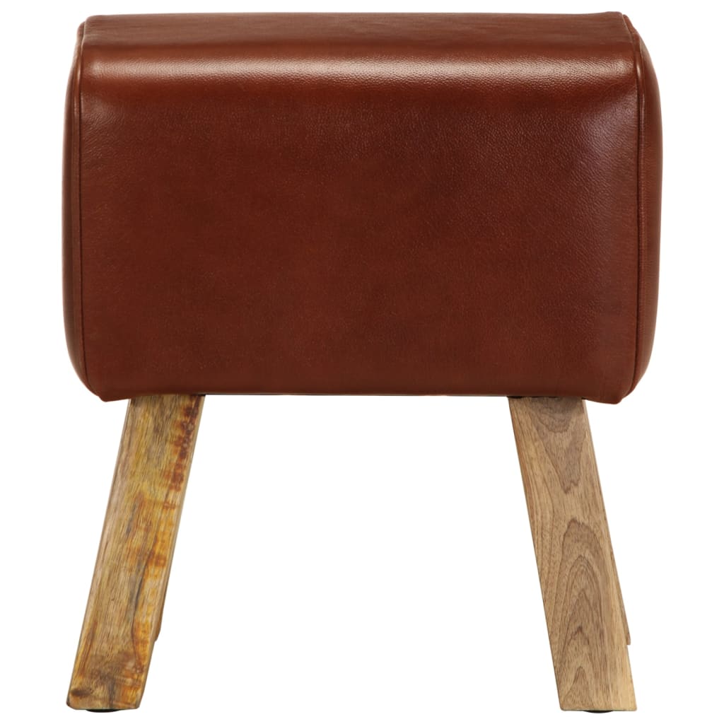 Bankje turnbok 38 cm echt leer en massief mangohout bruin is nu te koop bij PeponiXL, paradijselijk wonen!