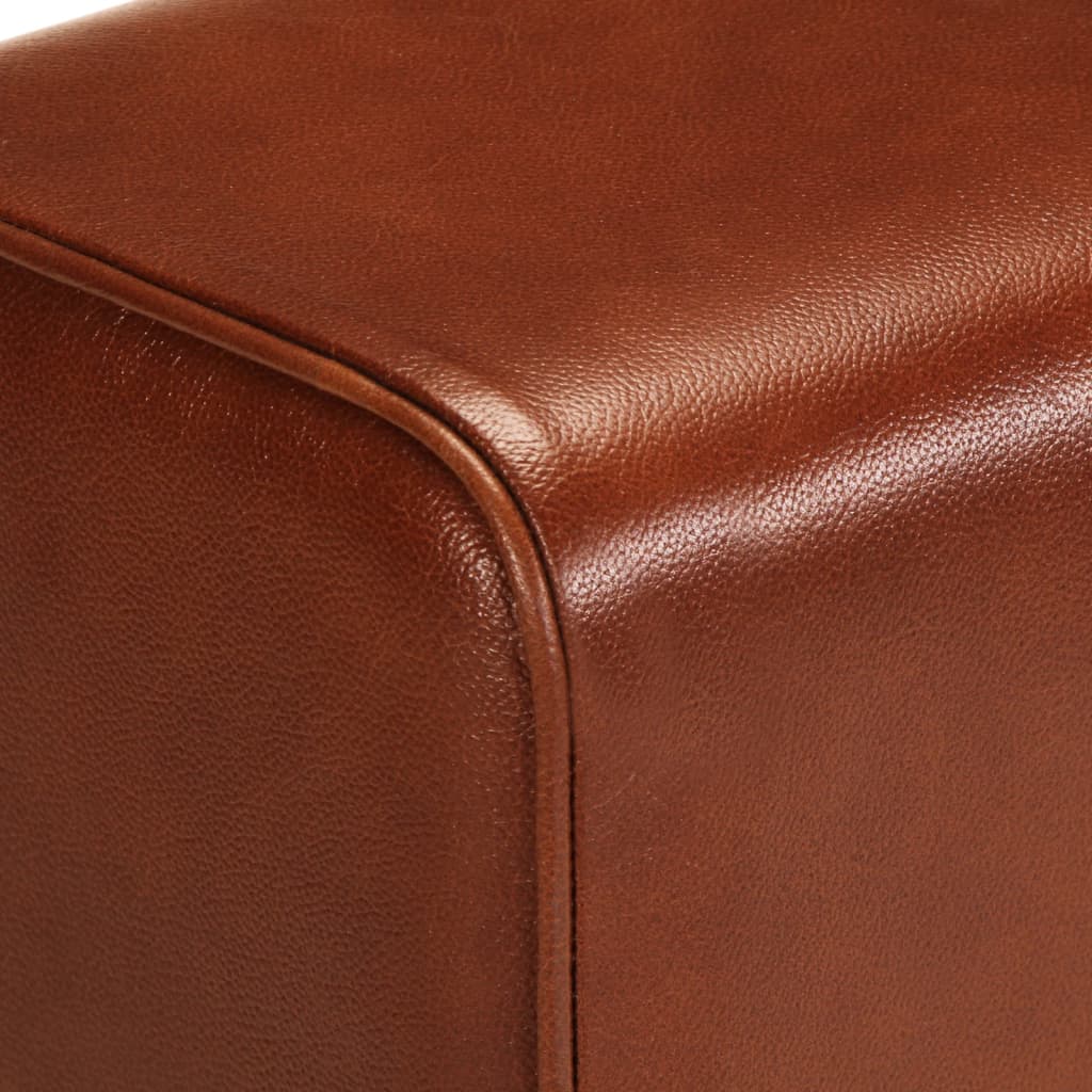 Bankje turnbok 38 cm echt leer en massief mangohout bruin is nu te koop bij PeponiXL, paradijselijk wonen!
