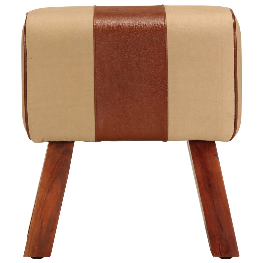 Bankje turnbok 38 cm echt leer en massief mangohout bruin is nu te koop bij PeponiXL, paradijselijk wonen!