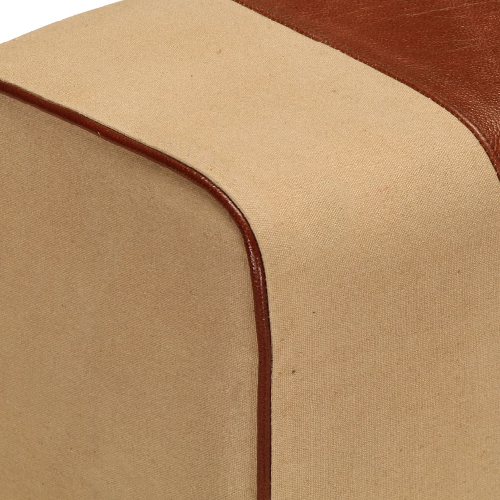 Bankje turnbok 38 cm echt leer en massief mangohout bruin is nu te koop bij PeponiXL, paradijselijk wonen!